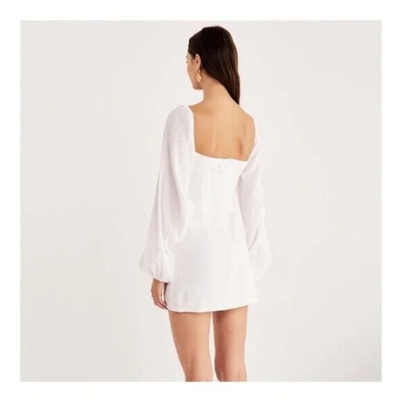 REVOLVE Rumer The Label Camille 100% Cotton Cutout Mini Dress Long Sleeve Large - Picture 11 of 15